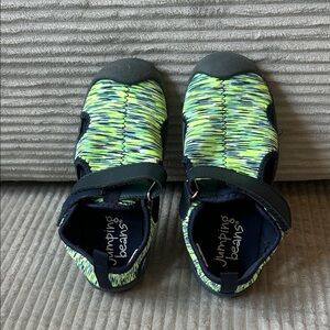 jumping beans Neon Green & Navy Kids Water Shoes
